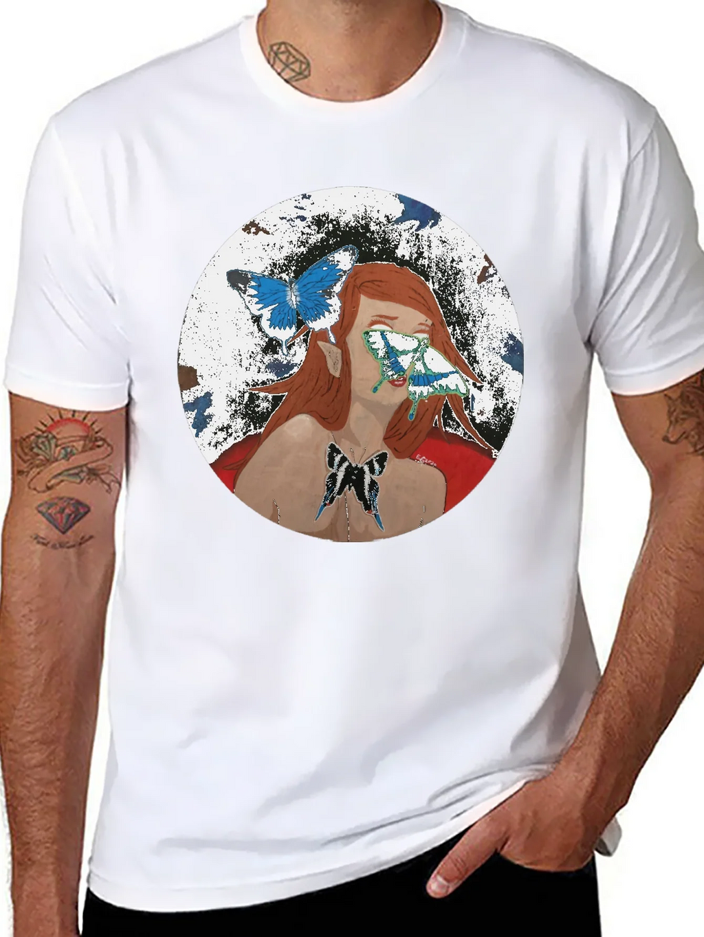Butterfly Woman Graphic T-Shirt - Black product image 7