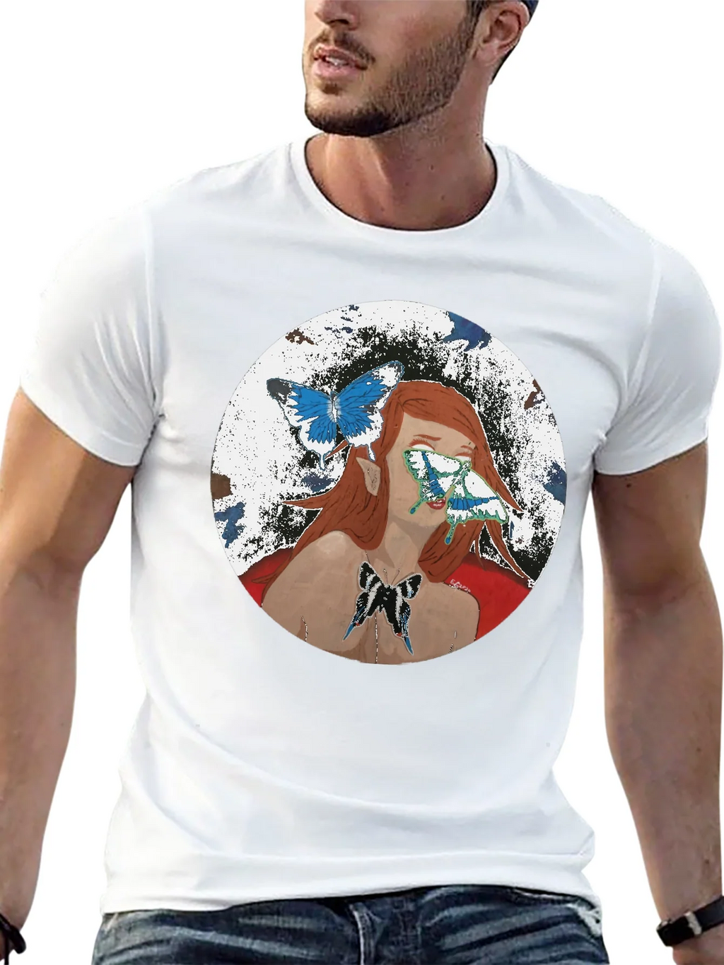 Butterfly Woman Graphic T-Shirt - Black product image 12