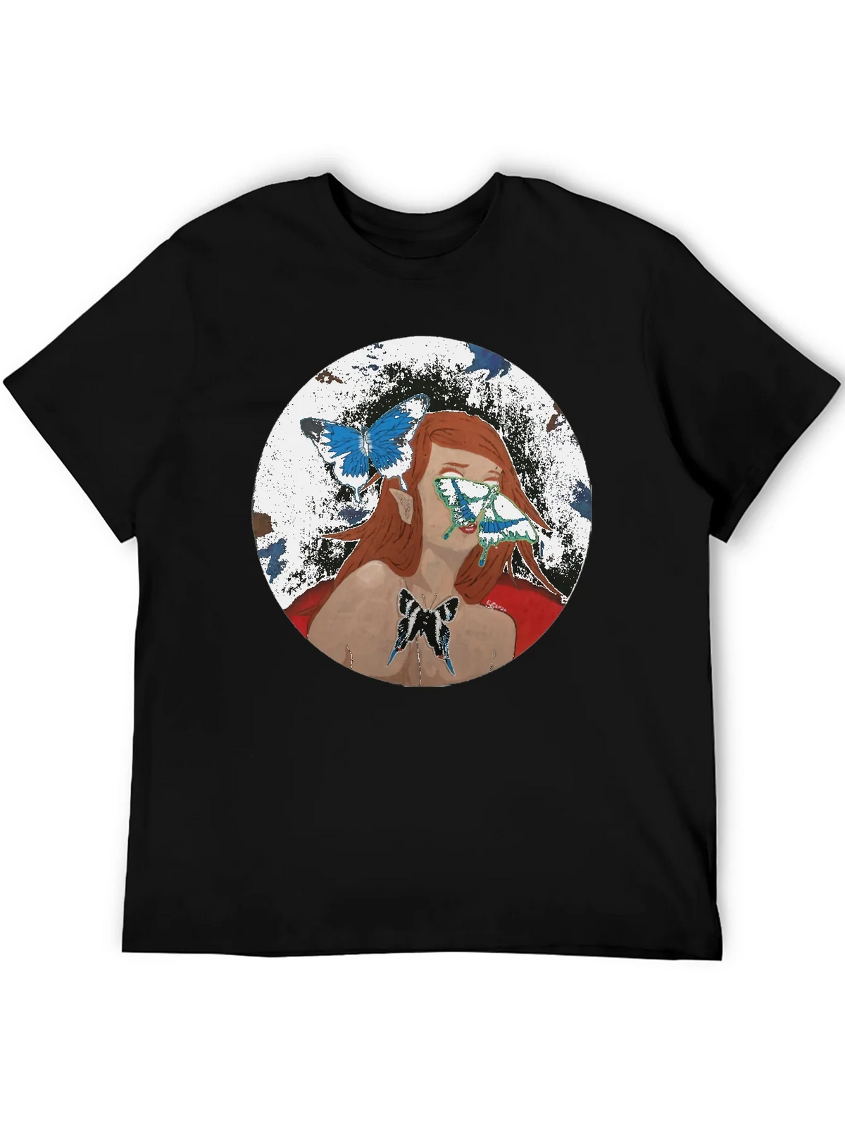 Butterfly Woman Graphic T-Shirt - Black product image 5