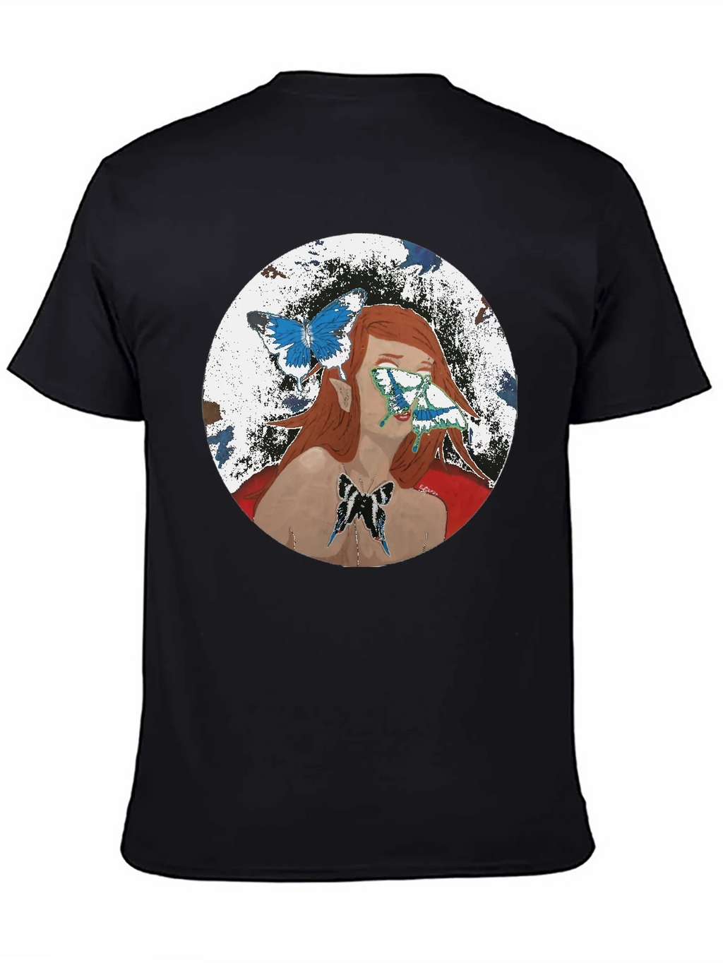 Butterfly Woman Graphic T-Shirt - Black product image 4