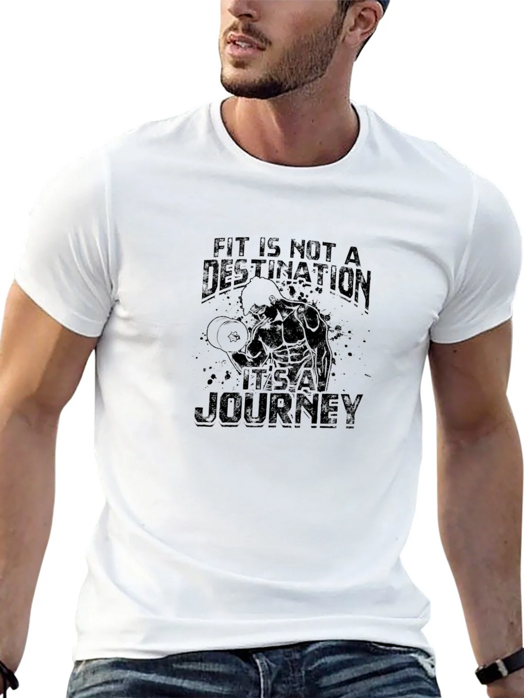Fitness Motivation Black Graphic T-Shirt product image 10