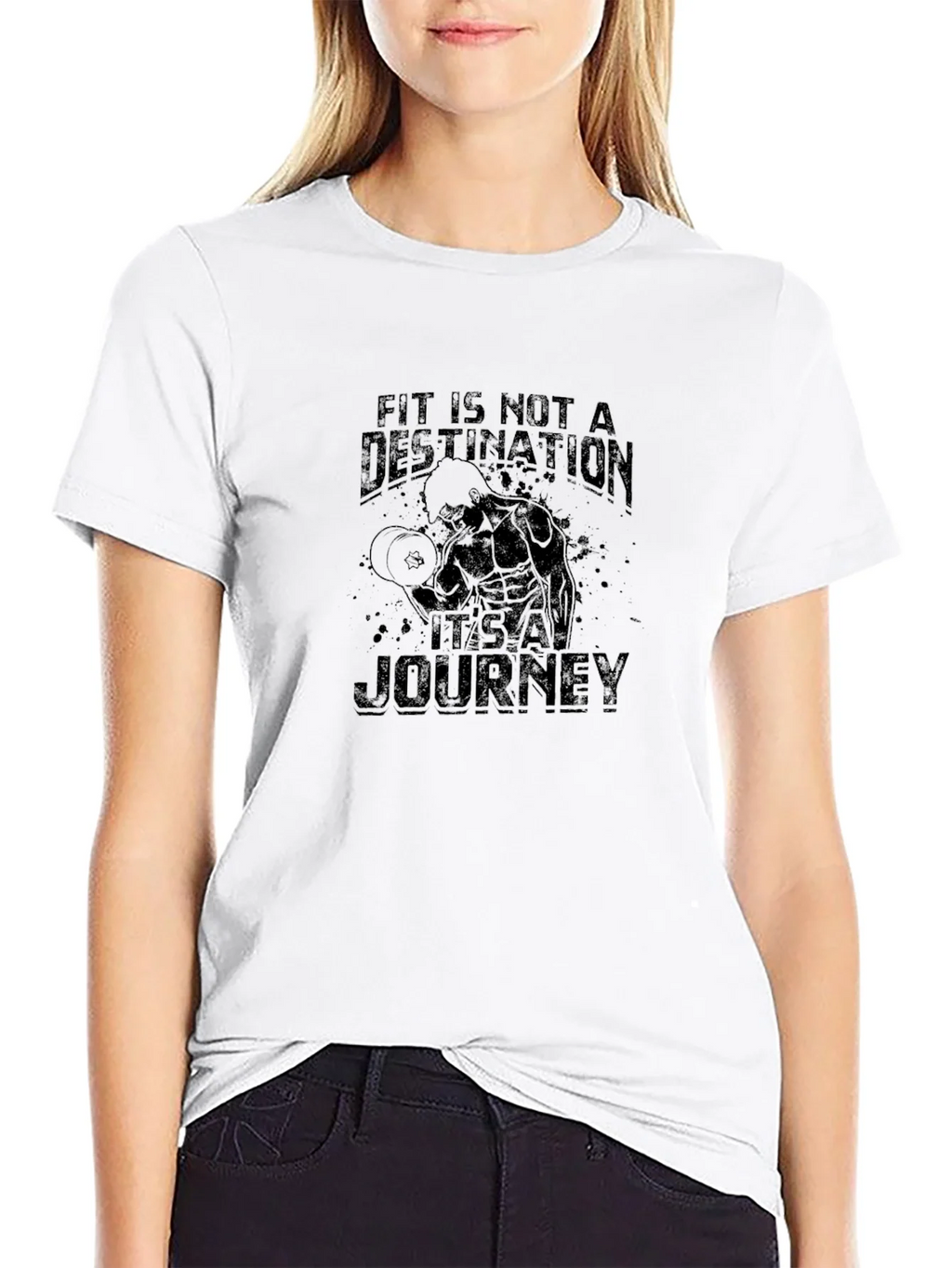 Fitness Motivation Black Graphic T-Shirt product image 7
