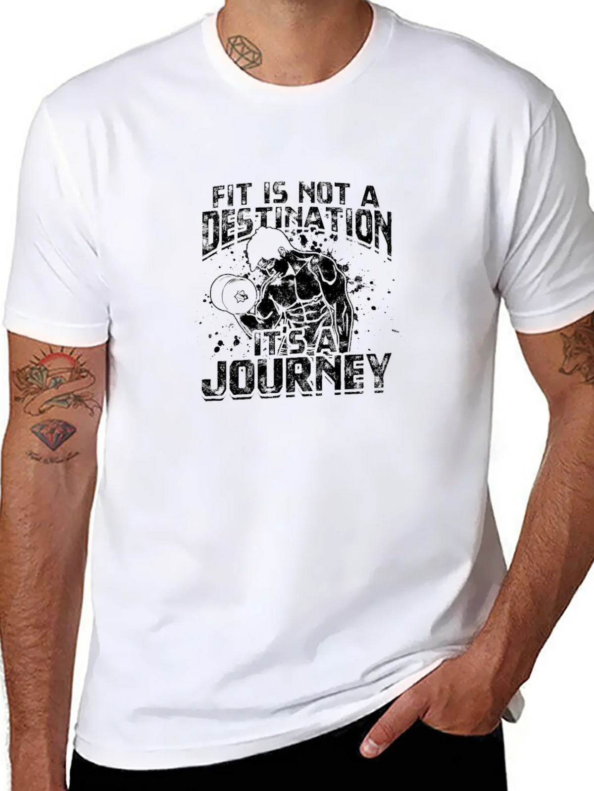 Fitness Motivation Black Graphic T-Shirt product image 6