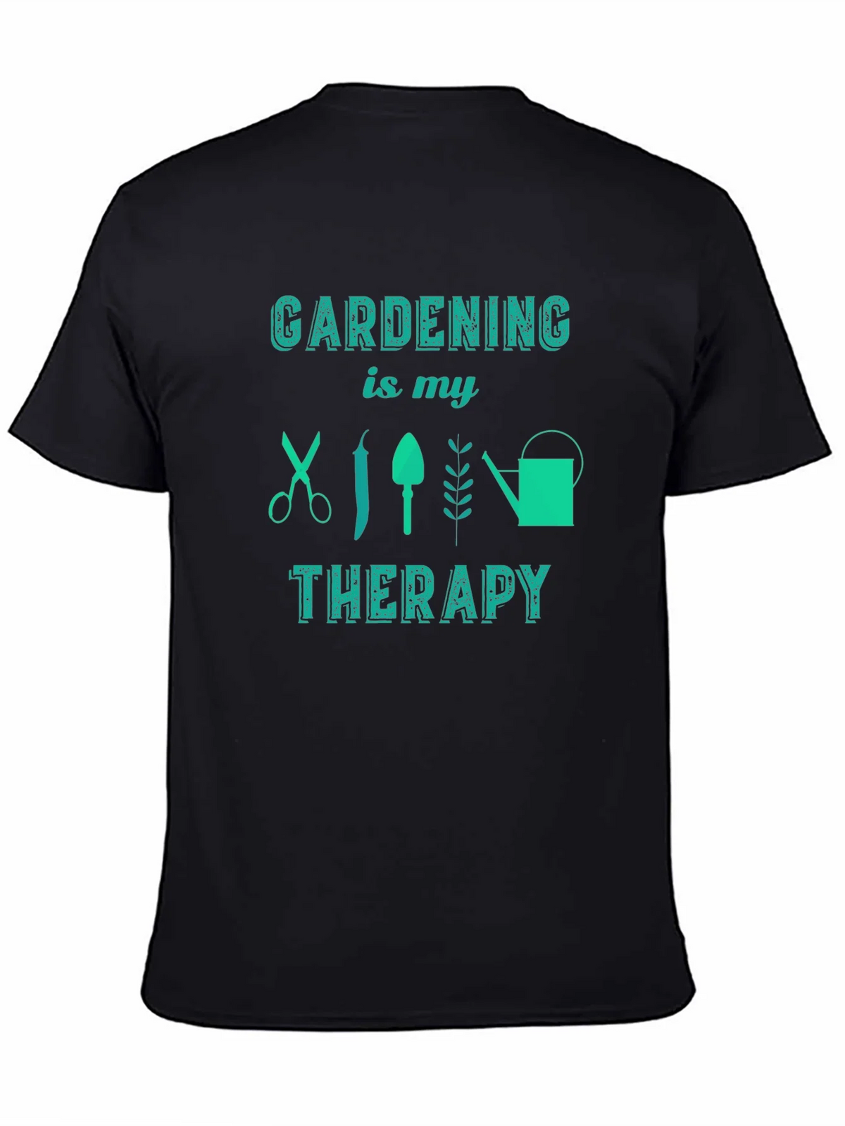 Gardening is My Therapy Black Graphic Tee product image 3