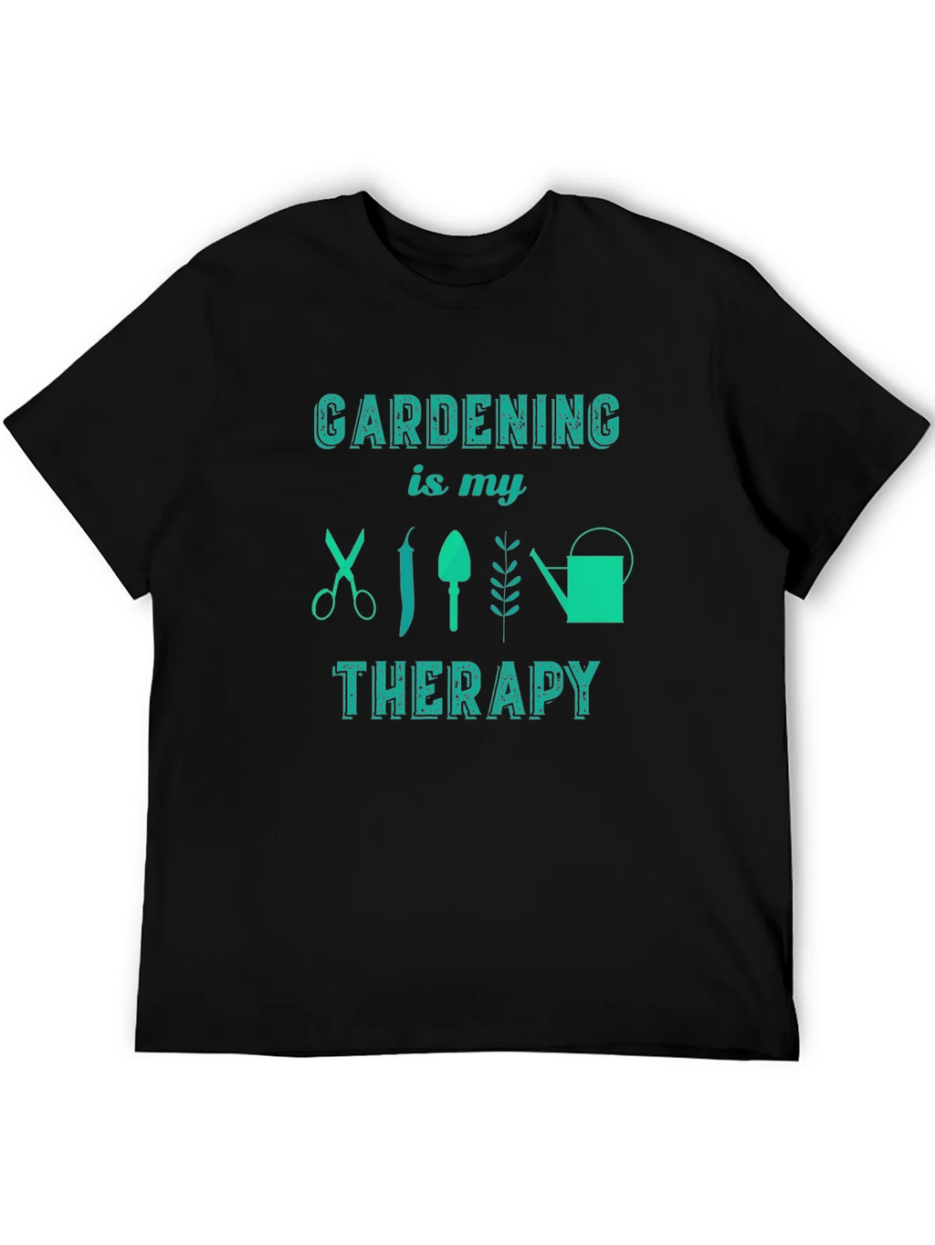 Gardening is My Therapy Black Graphic Tee product image 4