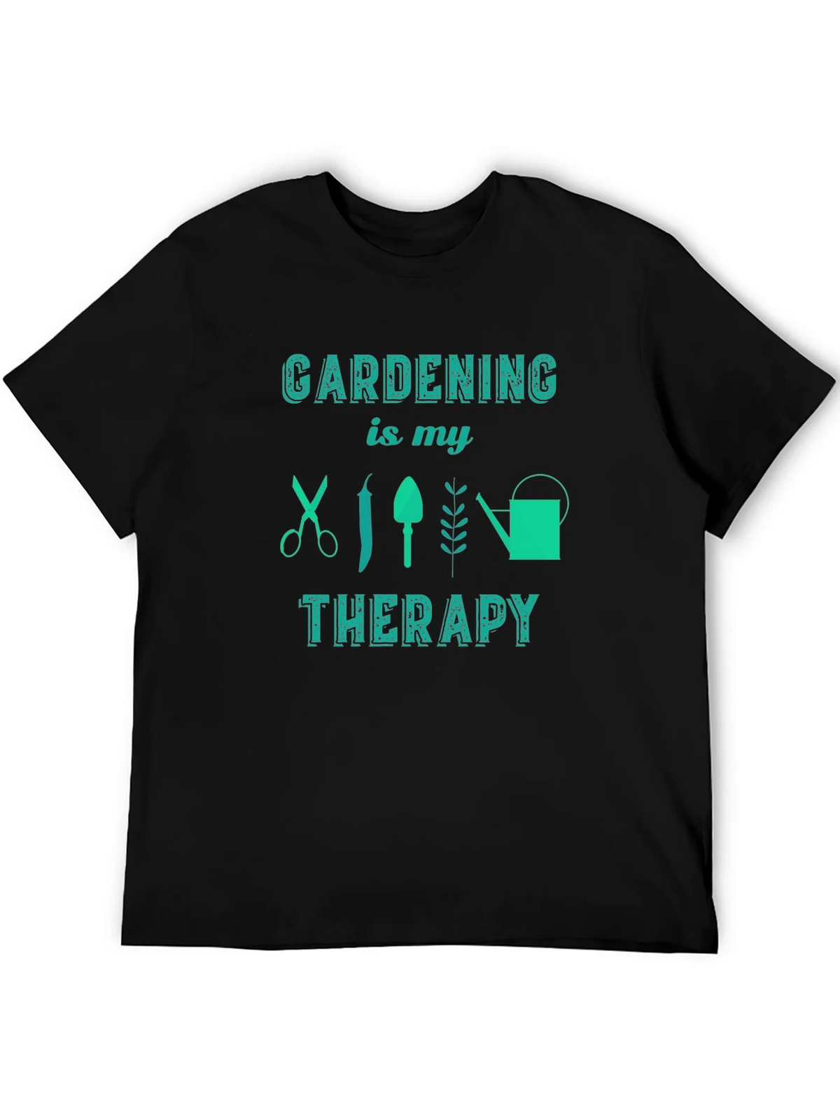 Gardening is My Therapy Black Graphic Tee product image 4