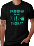 Gardening is My Therapy Black Graphic Tee product image 1