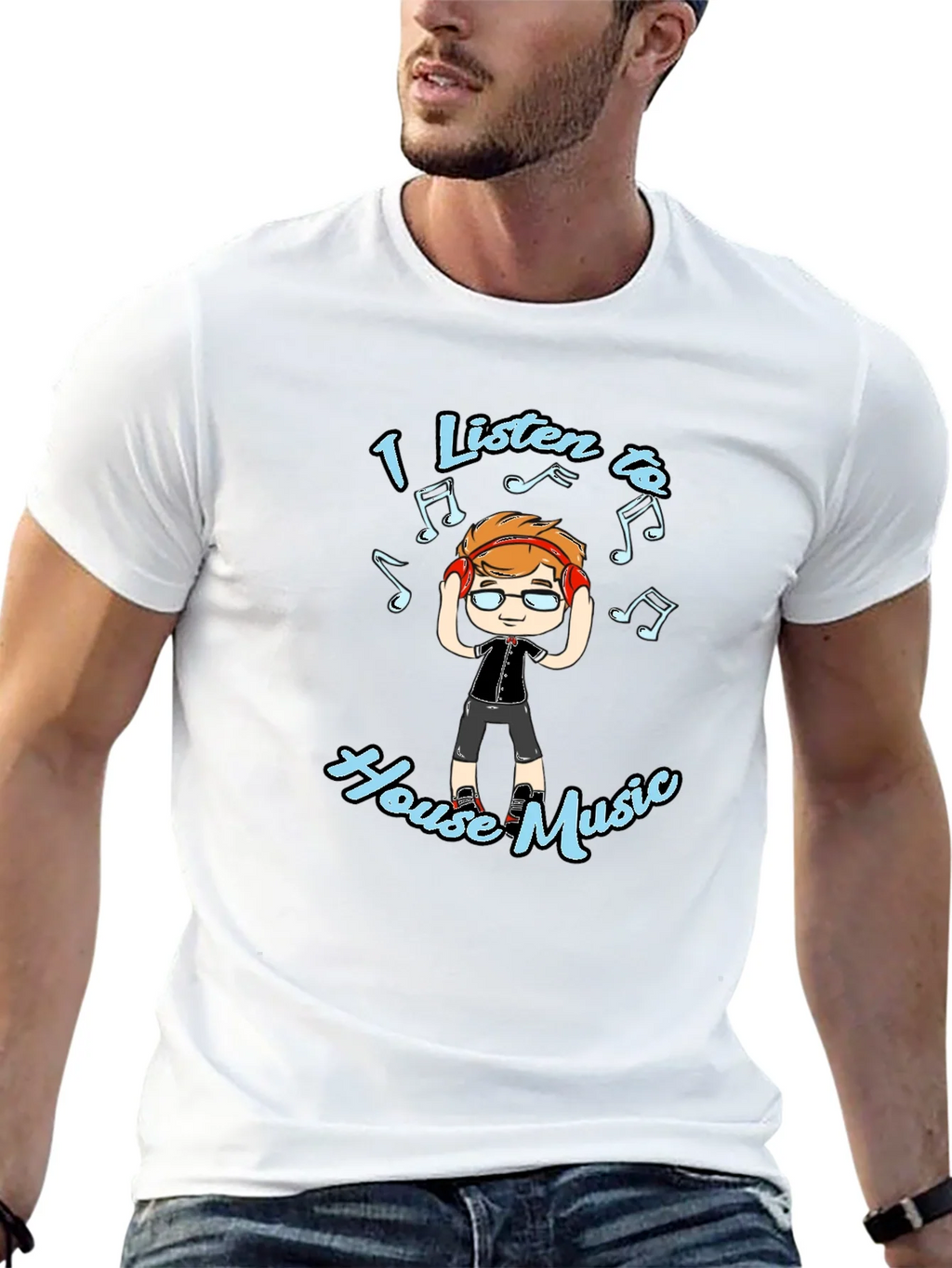 I Listen to House Music T-Shirt product image 12