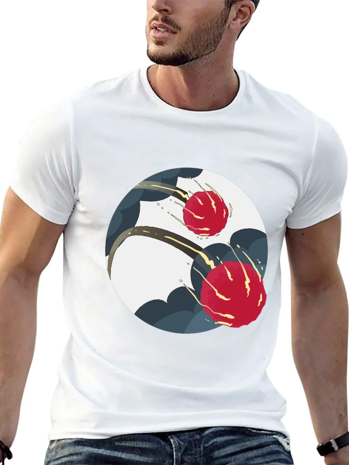 Modern Yin Yang Graphic Tee - Black product image 8