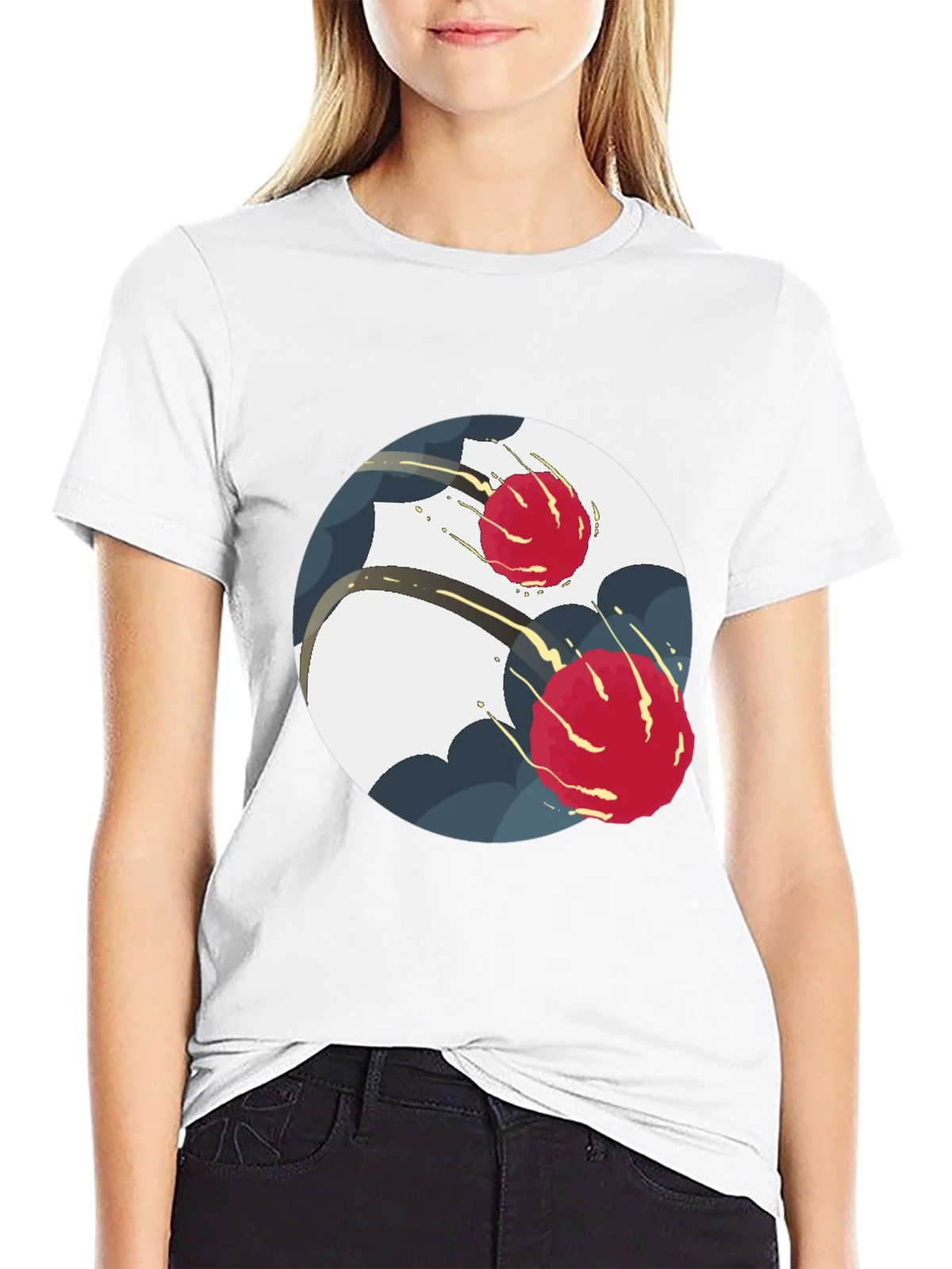 Modern Yin Yang Graphic Tee - Black product image 5