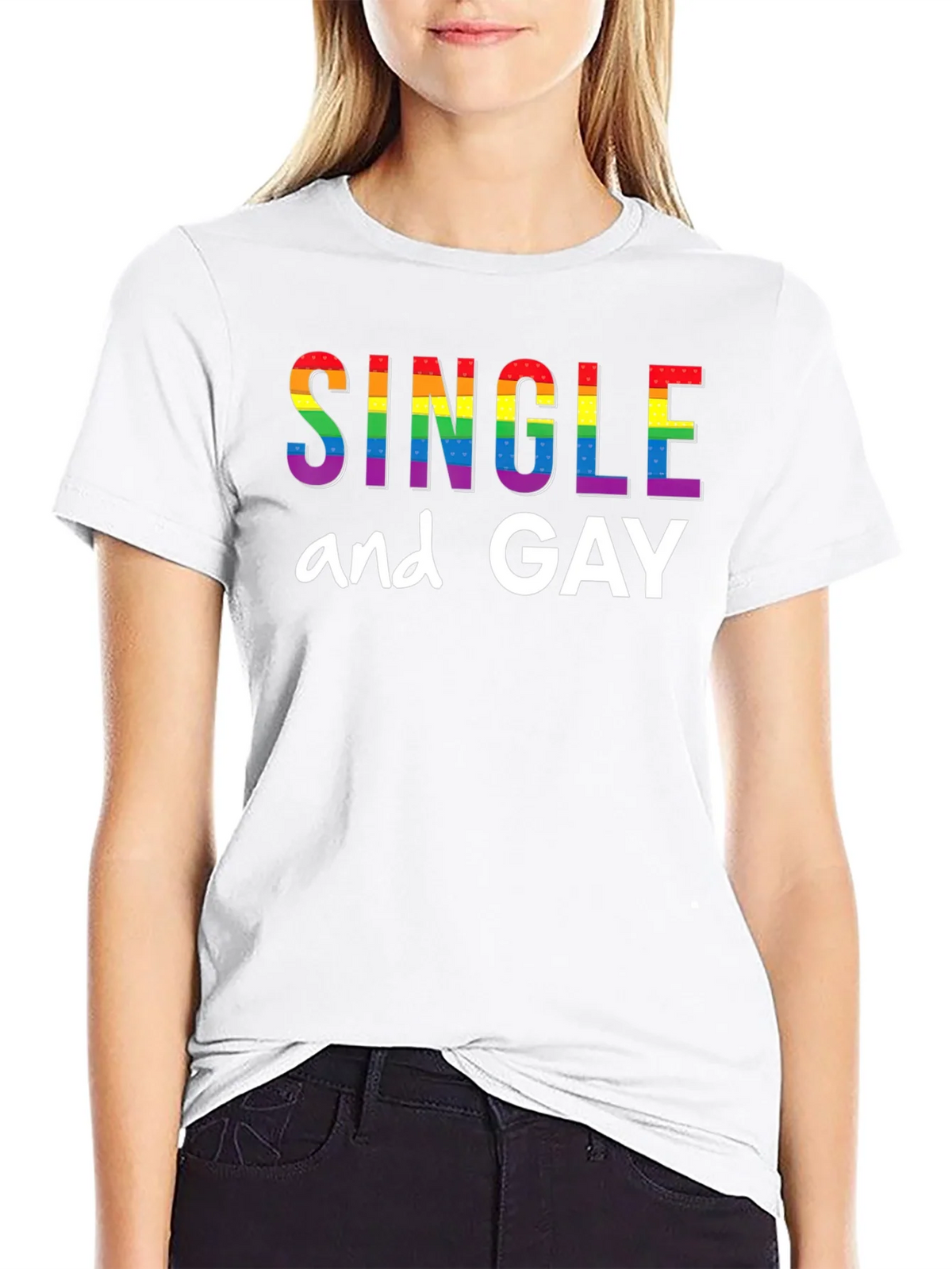 Single and Gay Pride Rainbow T-Shirt product image 8
