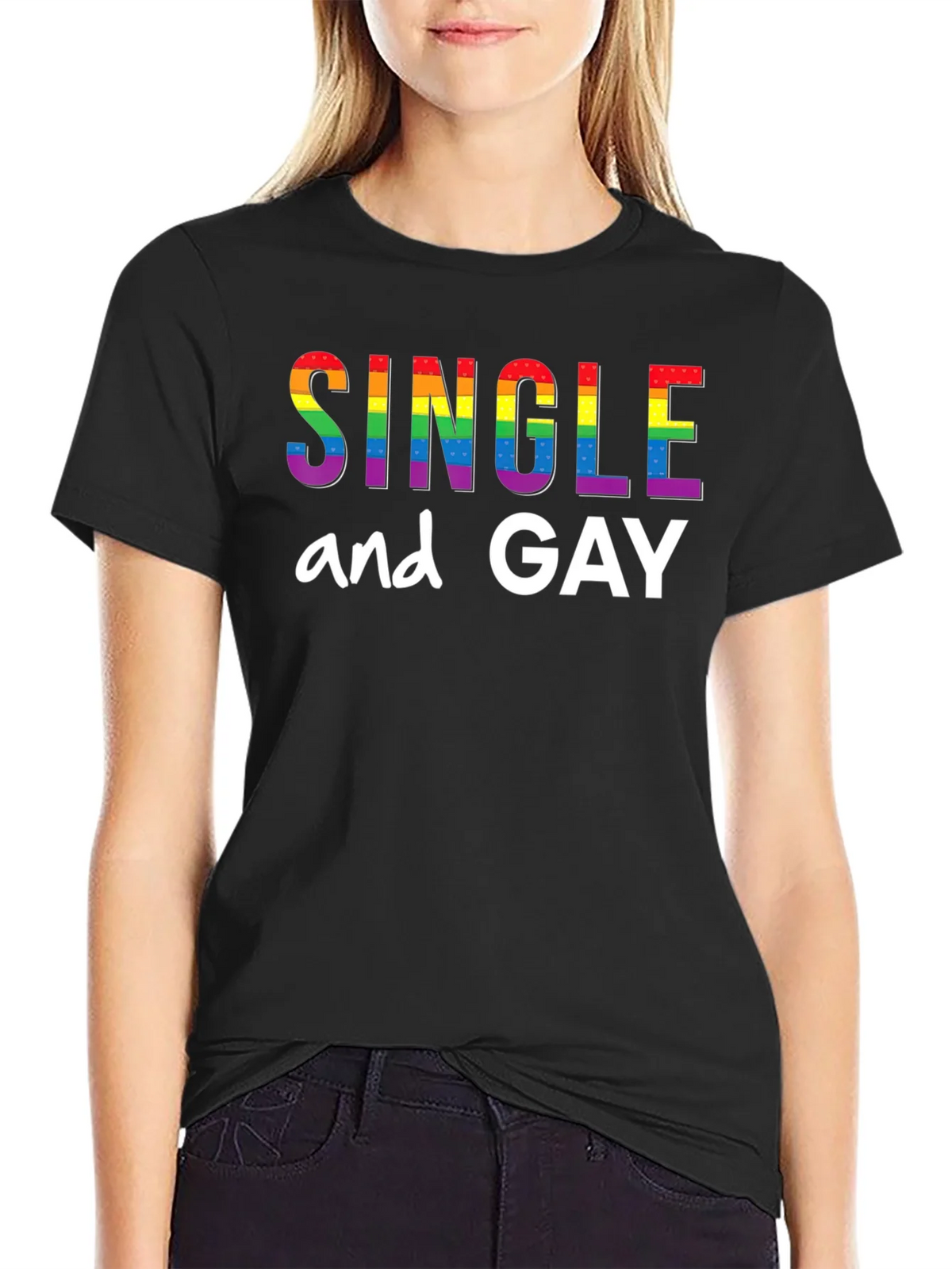 Single and Gay Pride Rainbow T-Shirt product image 2