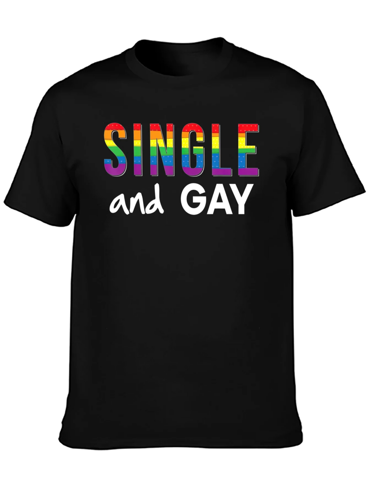 Single and Gay Pride Rainbow T-Shirt product image 3