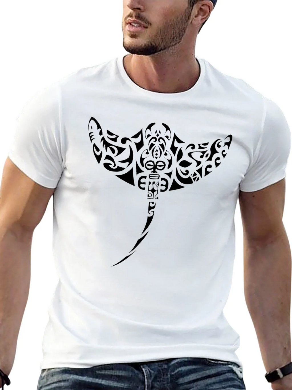 Tribal Stingray Graphic Tee - Black product image 12