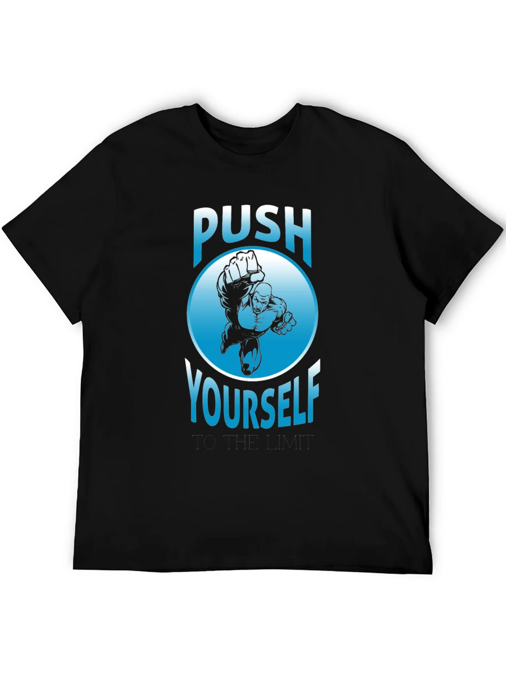 Push Yourself Graphic T-Shirt - Black Crew Neck Tee product image 5