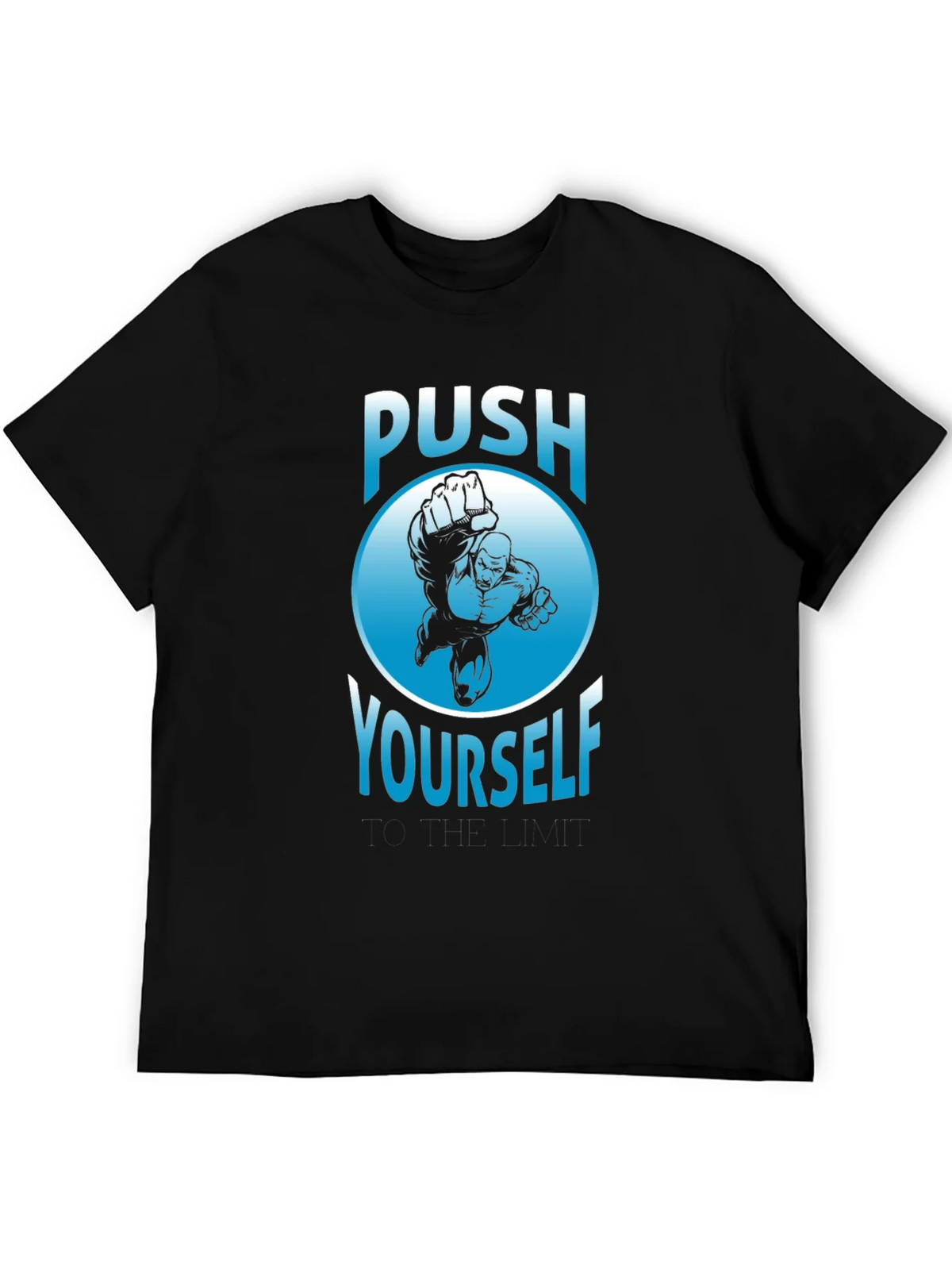 Push Yourself Graphic T-Shirt - Black Crew Neck Tee product image 5