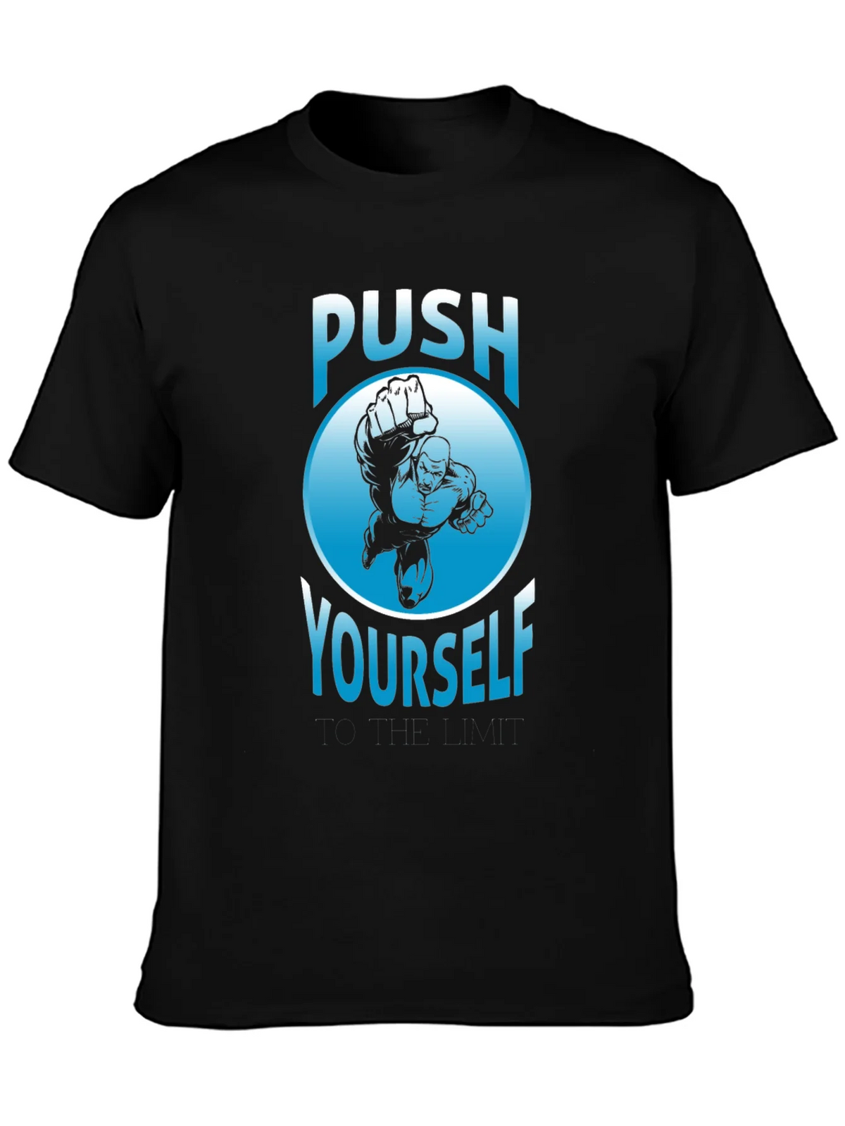 Push Yourself Graphic T-Shirt - Black Crew Neck Tee product image 3