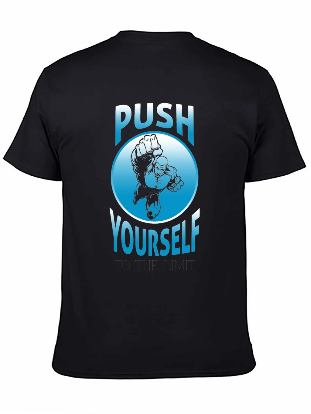 Push Yourself Graphic T-Shirt - Black Crew Neck Tee product image 4