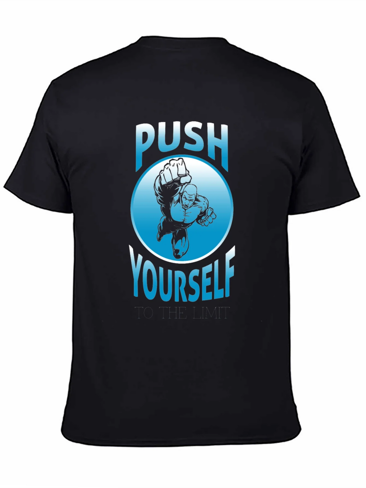 Push Yourself Graphic T-Shirt - Black Crew Neck Tee product image 4