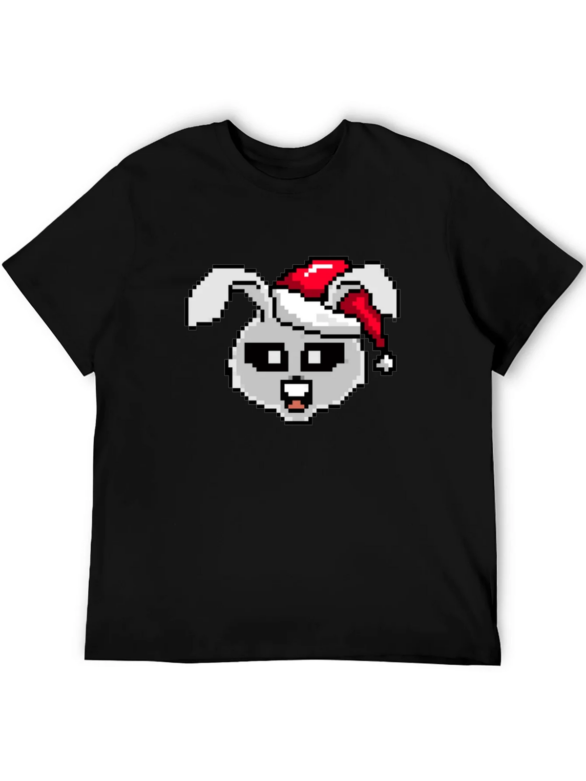 Pixel Rabbit Christmas T-Shirt - Festive 8-bit Style