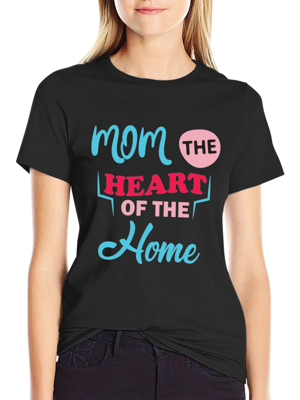 Mom The Heart Of Home Black T-Shirt product image 2