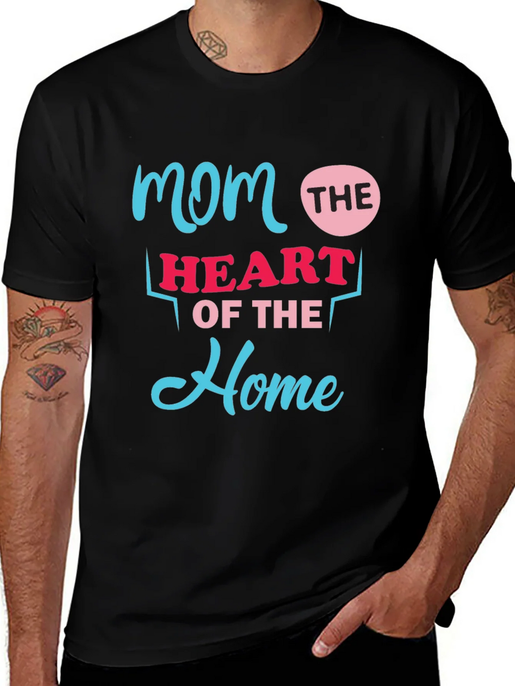 Mom The Heart Of Home Black T-Shirt product image 1