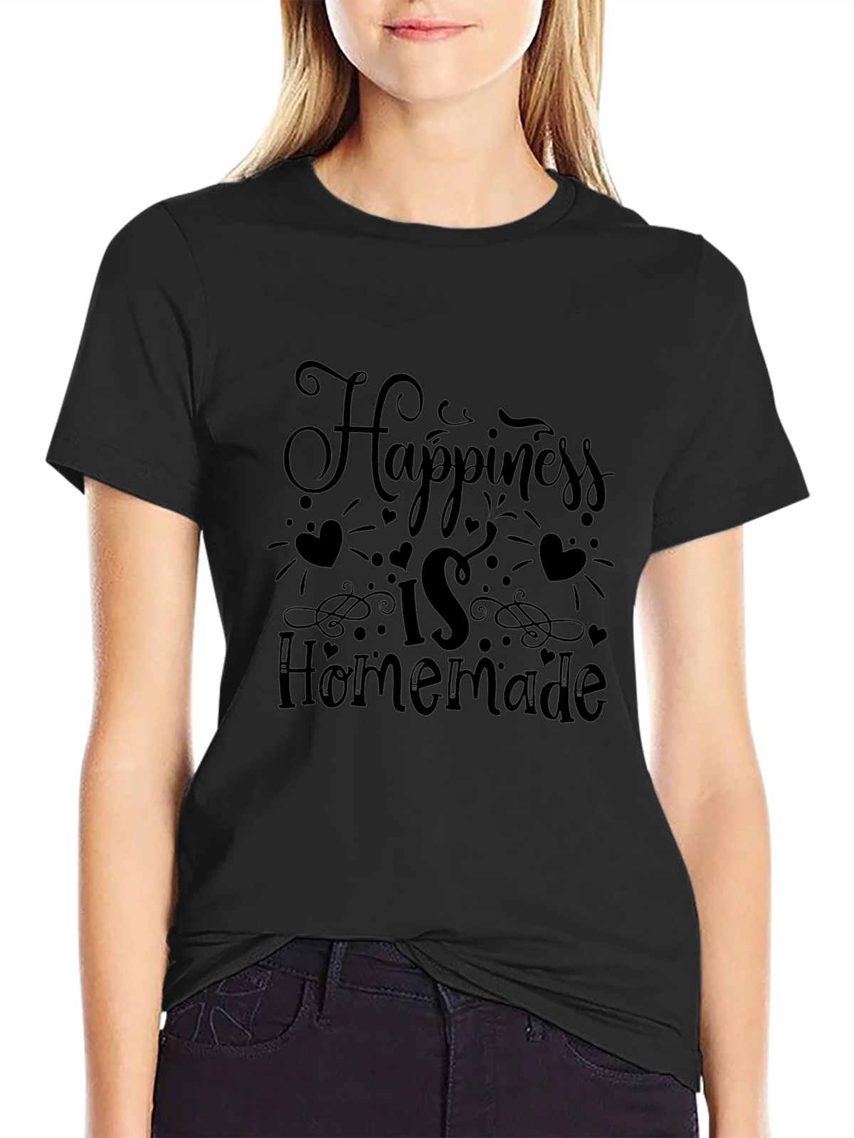 Happiness is Homemade Black Graphic Tee product image 2
