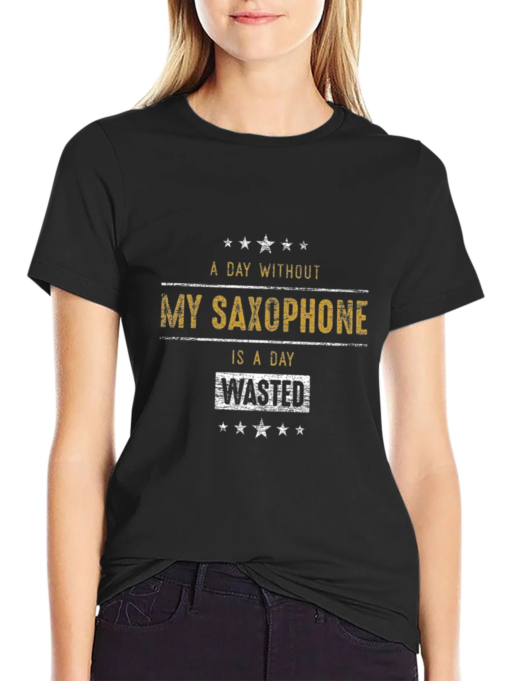 Saxophone Lover T-Shirt: A Day Without is Wasted! product image 2