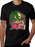 Retro Cassette & Palm Tree Graphic Tee product image 1