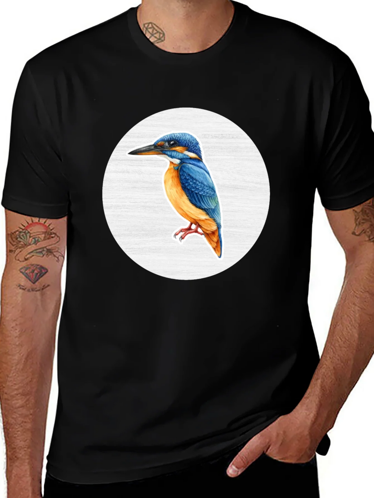 Kingfisher Bird Graphic Tee - Unisex Black T-Shirt product image 1