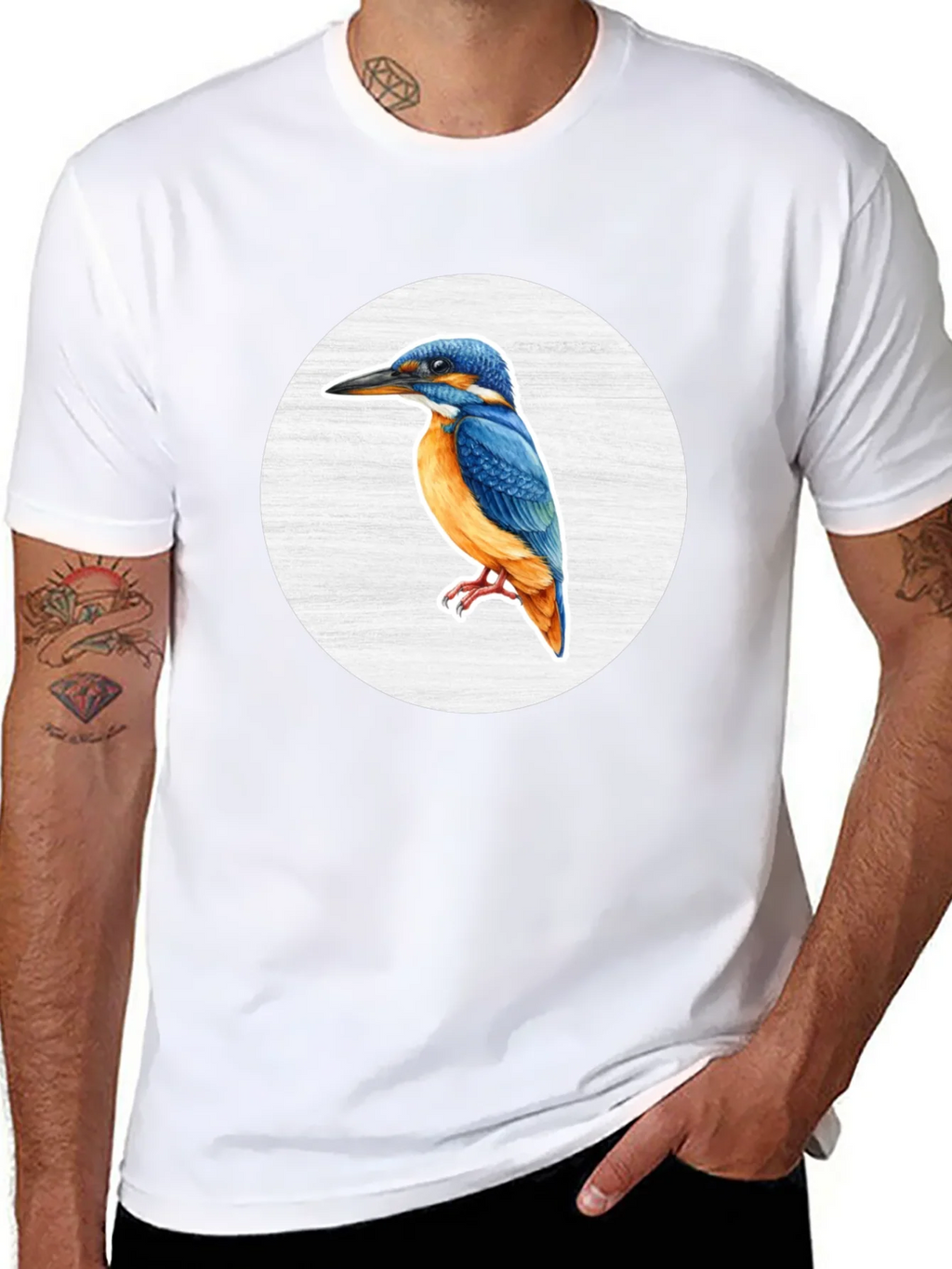 Kingfisher Bird Graphic Tee - Unisex Black T-Shirt product image 6
