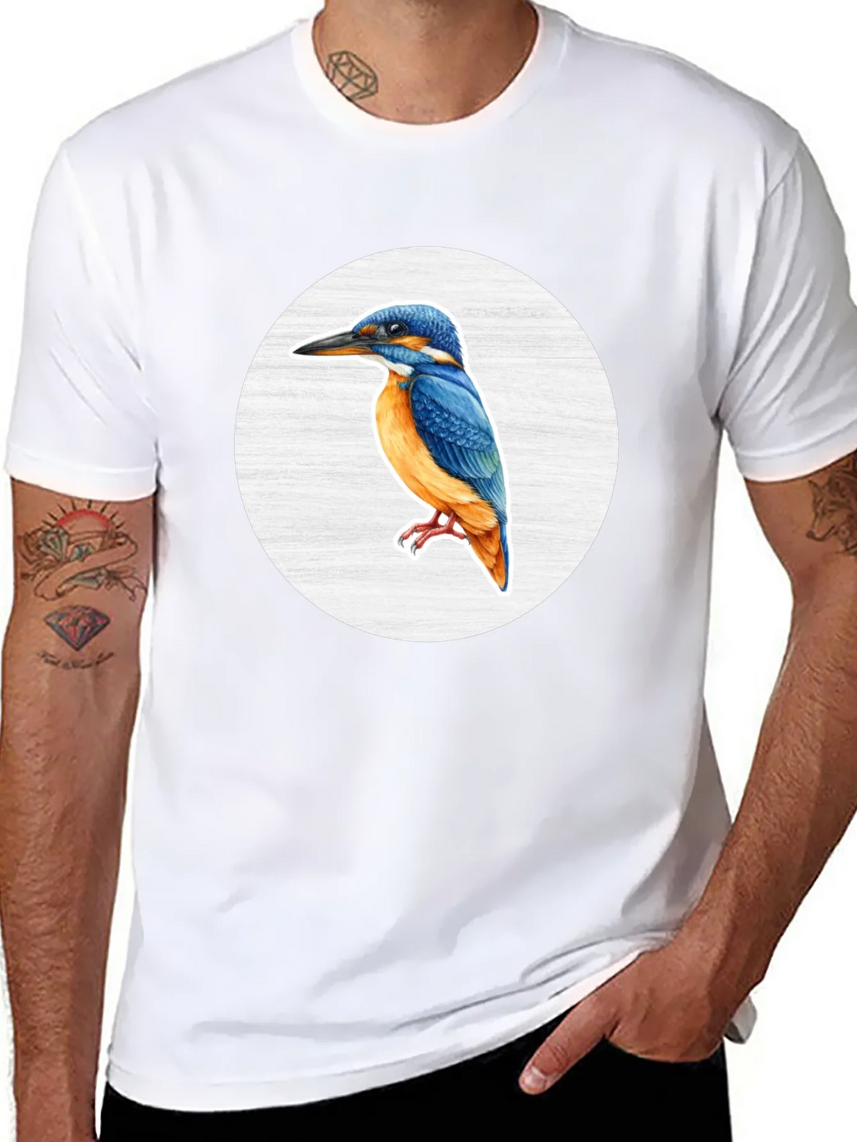 Kingfisher Bird Graphic Tee - Unisex Black T-Shirt product image 6