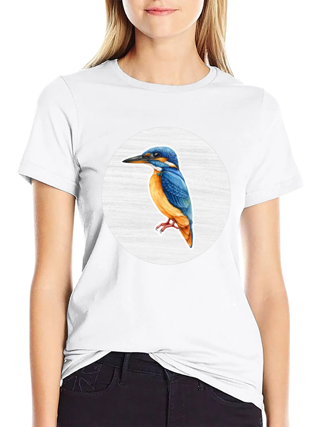Kingfisher Bird Graphic Tee - Unisex Black T-Shirt product image 7