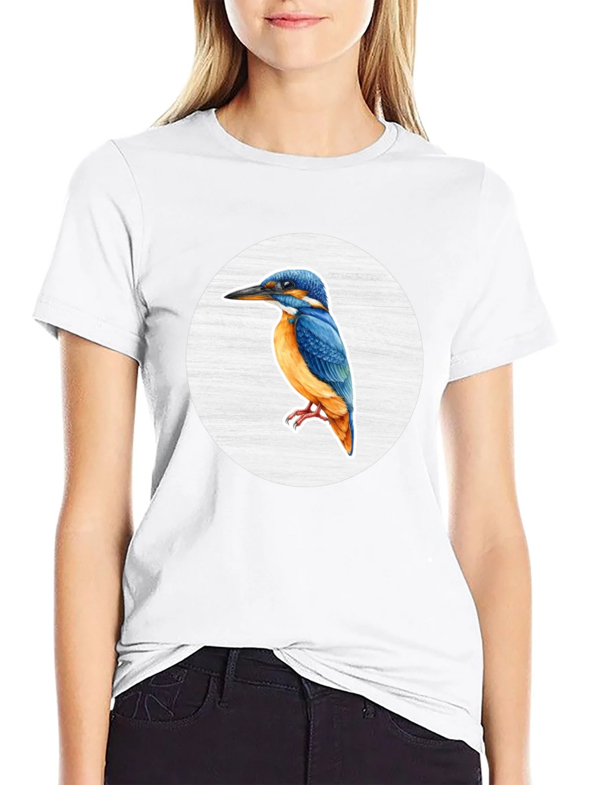 Kingfisher Bird Graphic Tee - Unisex Black T-Shirt product image 7