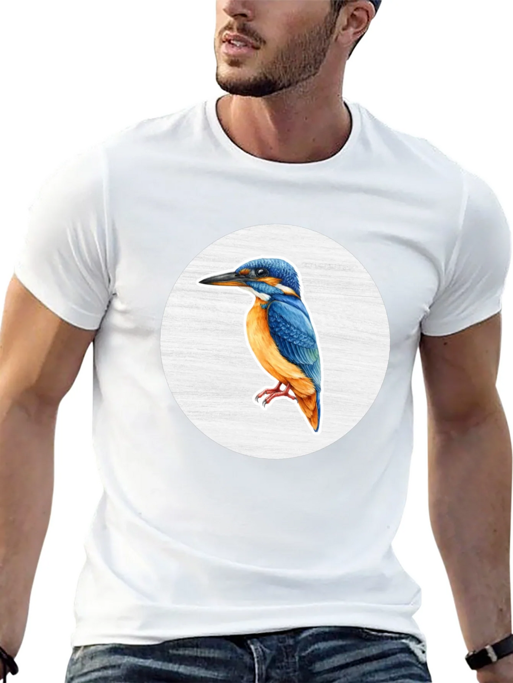 Kingfisher Bird Graphic Tee - Unisex Black T-Shirt product image 11
