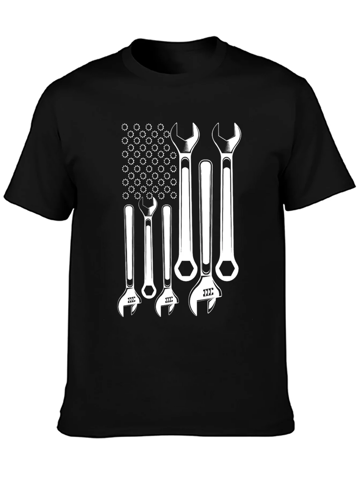 Mechanic Wrench American Flag Graphic Tee - Black product image 2