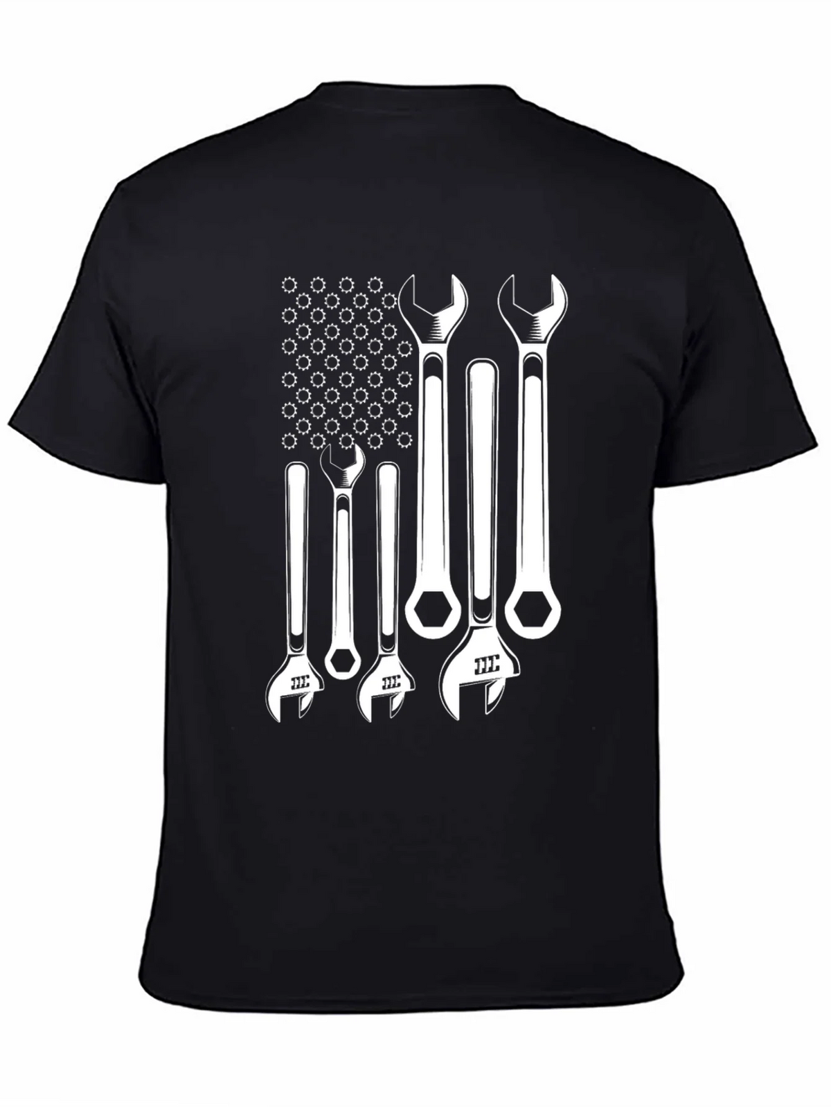 Mechanic Wrench American Flag Graphic Tee - Black product image 3
