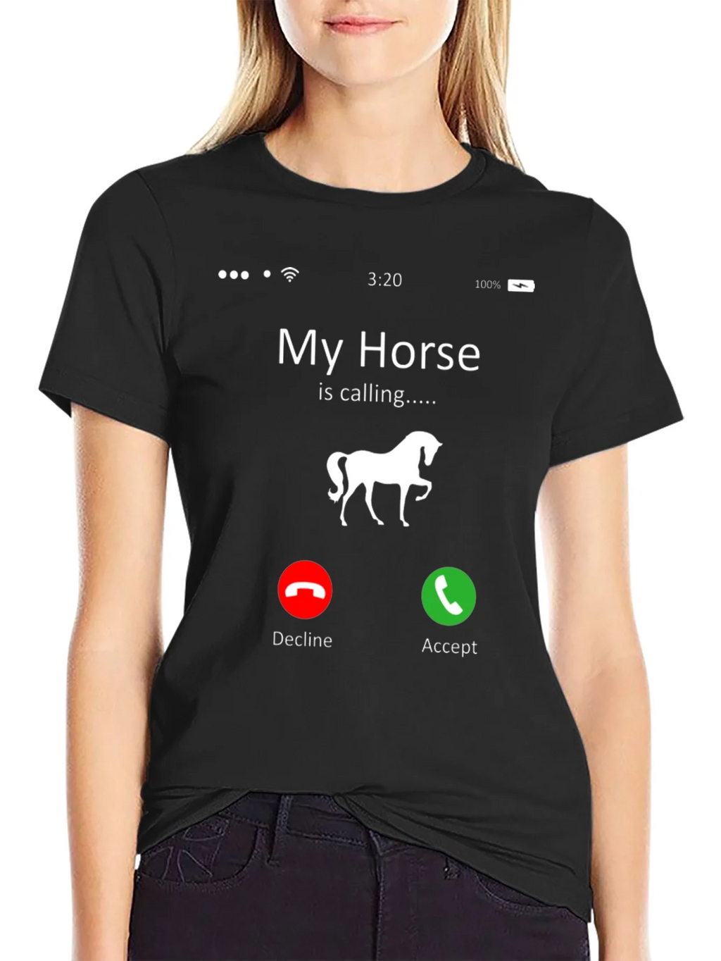 My Horse Is Calling Black Graphic Tee product image 2