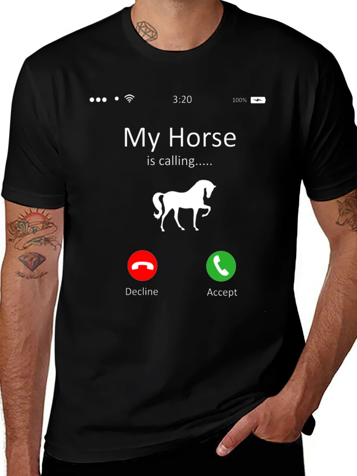 My Horse Is Calling Black Graphic Tee product image 1