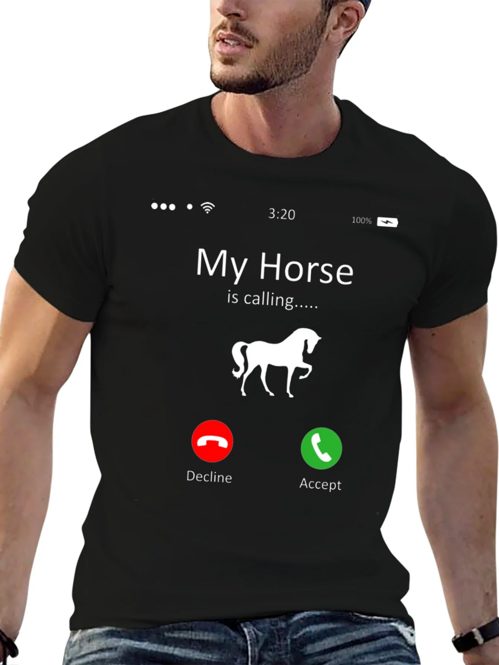 My Horse Is Calling Black Graphic Tee product image 6