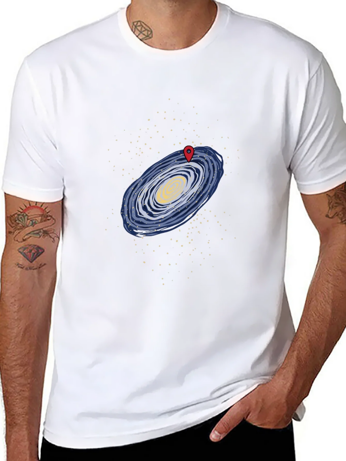 Galaxy Map T-Shirt - Black Graphic Tee product image 7
