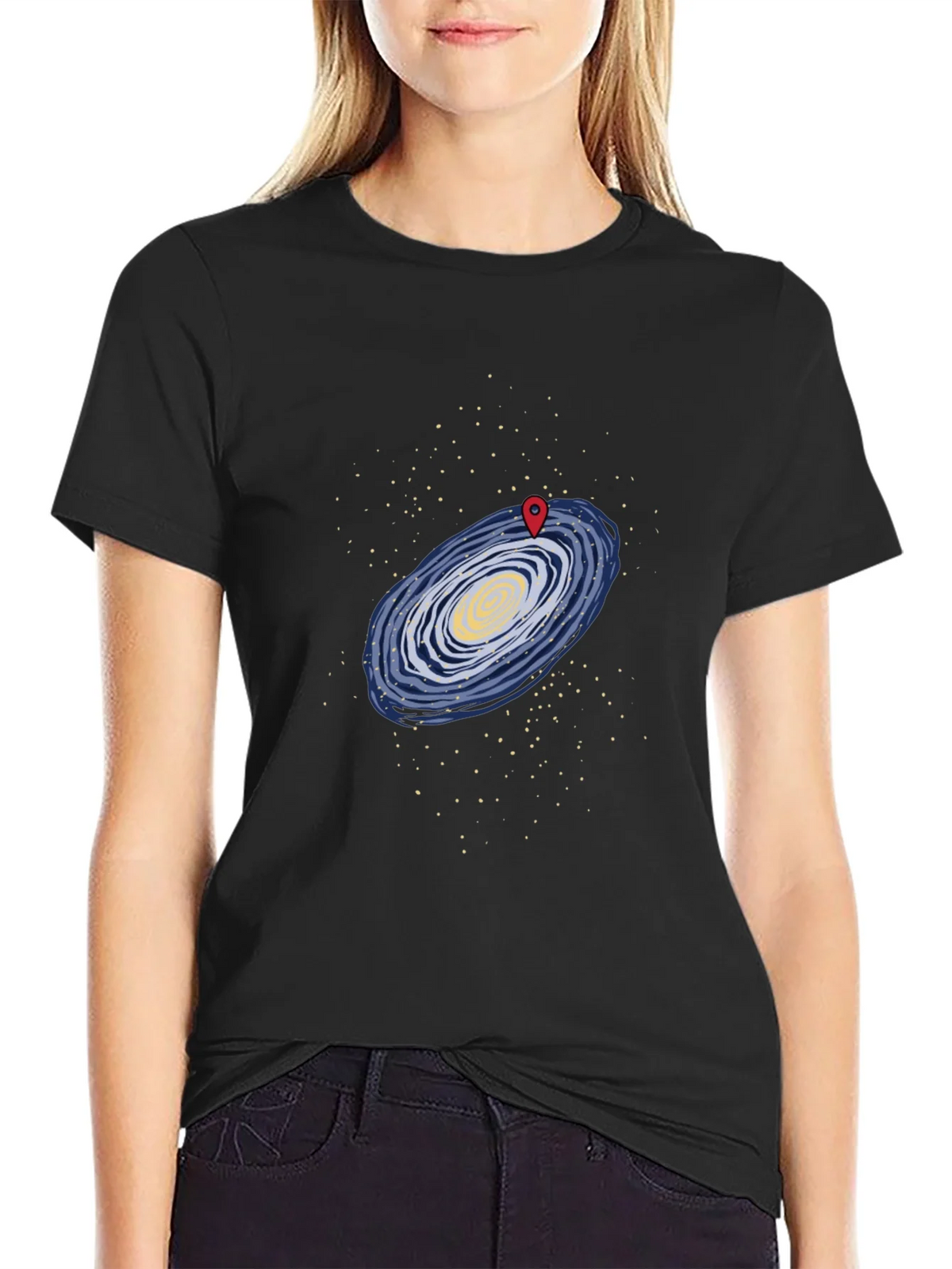 Galaxy Map T-Shirt - Black Graphic Tee product image 2