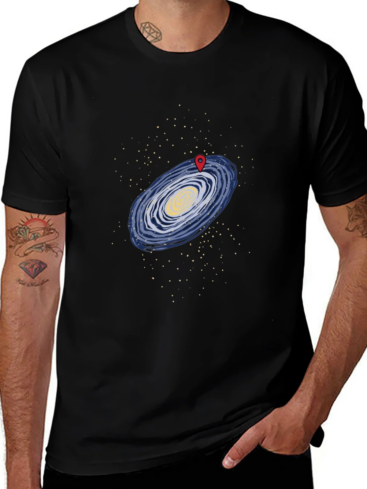 Galaxy Map T-Shirt - Black Graphic Tee product image 1