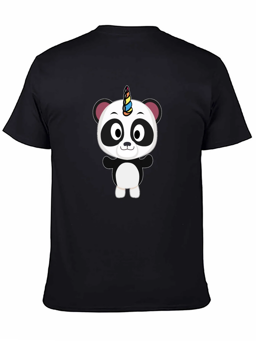 Unicorn Panda Black T-Shirt - Fun Cartoon Tee product image 4