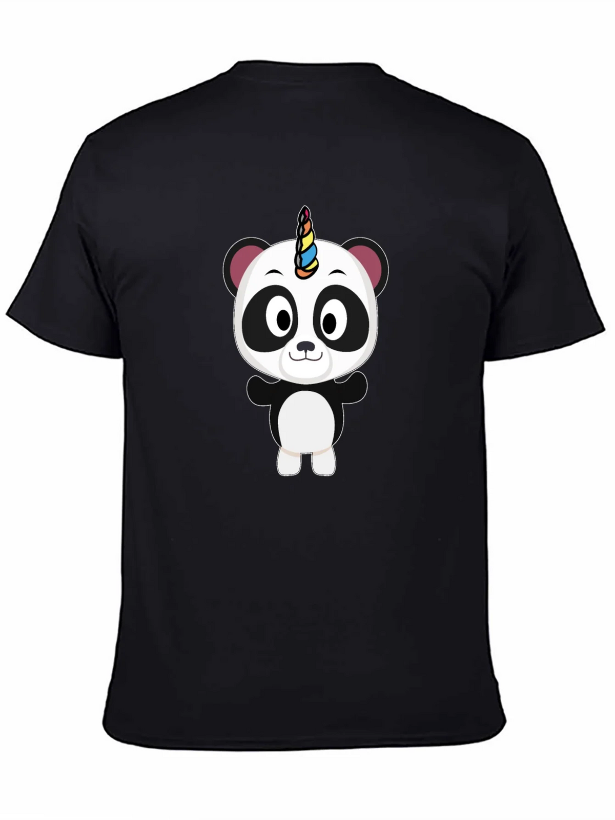 Unicorn Panda Black T-Shirt - Fun Cartoon Tee product image 4