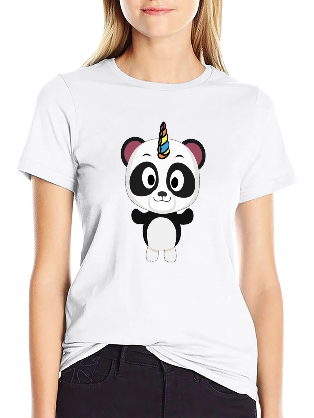 Unicorn Panda Black T-Shirt - Fun Cartoon Tee product image 8