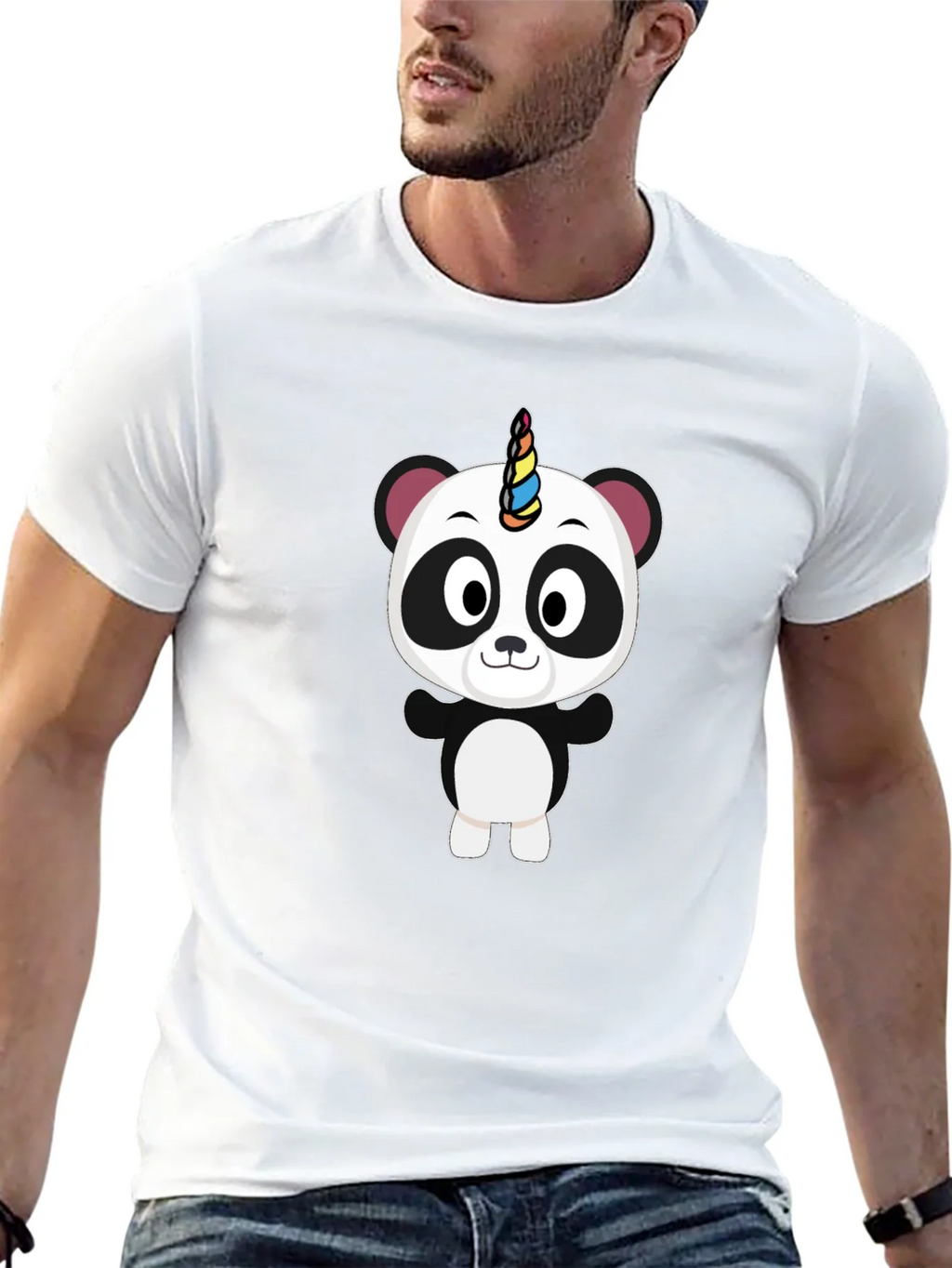Unicorn Panda Black T-Shirt - Fun Cartoon Tee product image 12