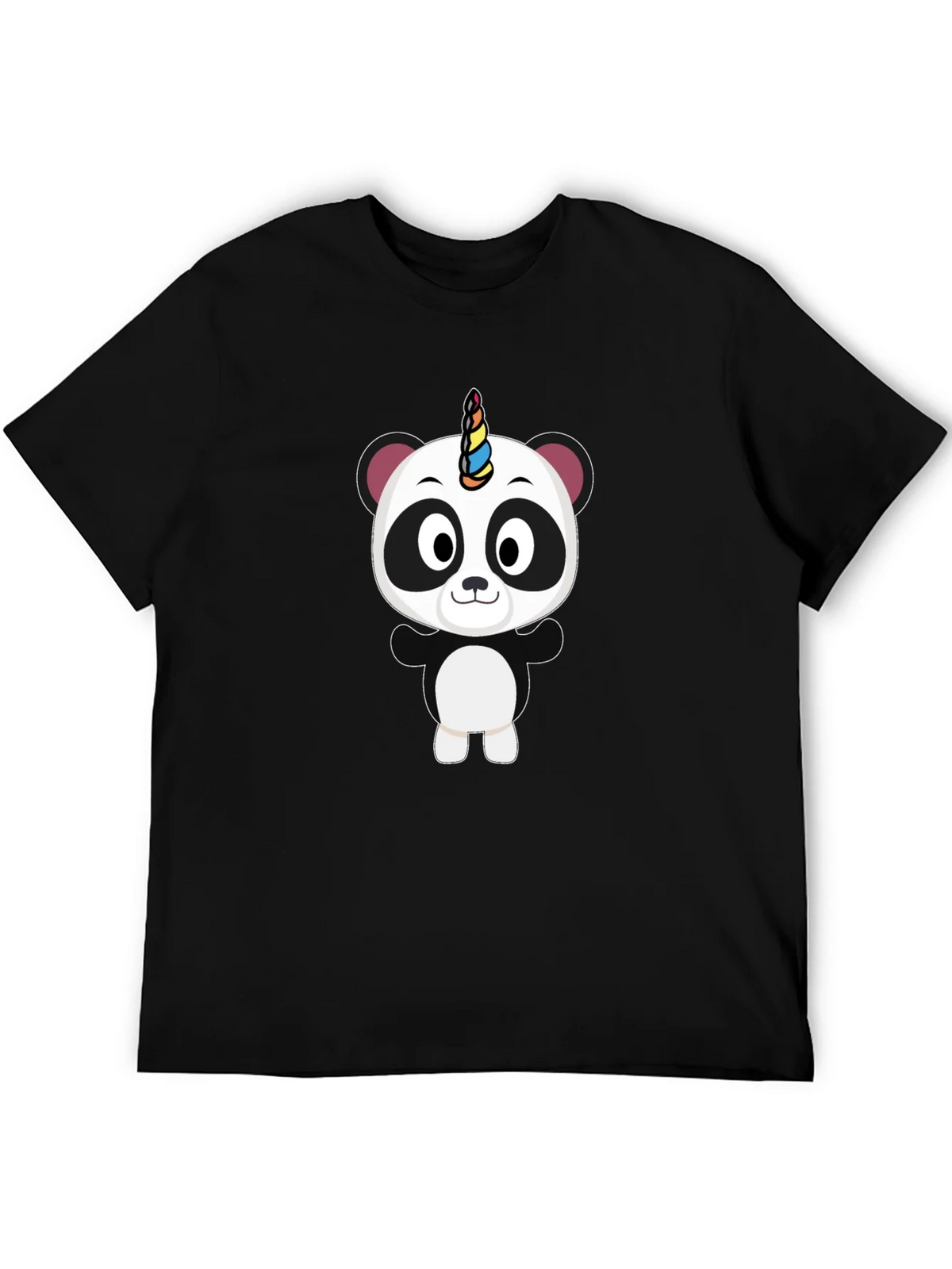 Unicorn Panda Black T-Shirt - Fun Cartoon Tee product image 5