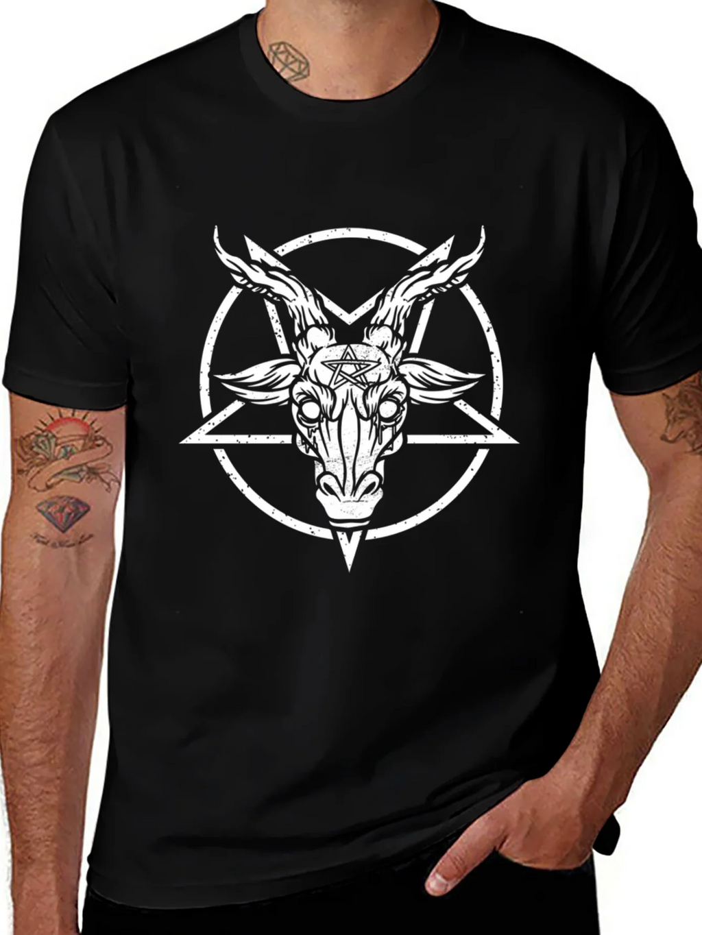 Baphomet Pentagram T-Shirt - Black Graphic Tee product image 1