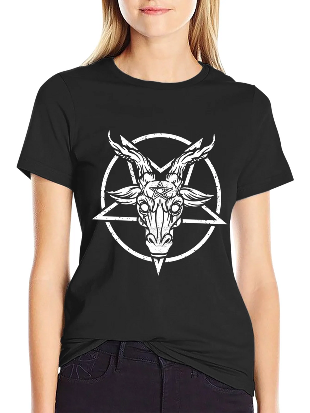 Baphomet Pentagram T-Shirt - Black Graphic Tee product image 2